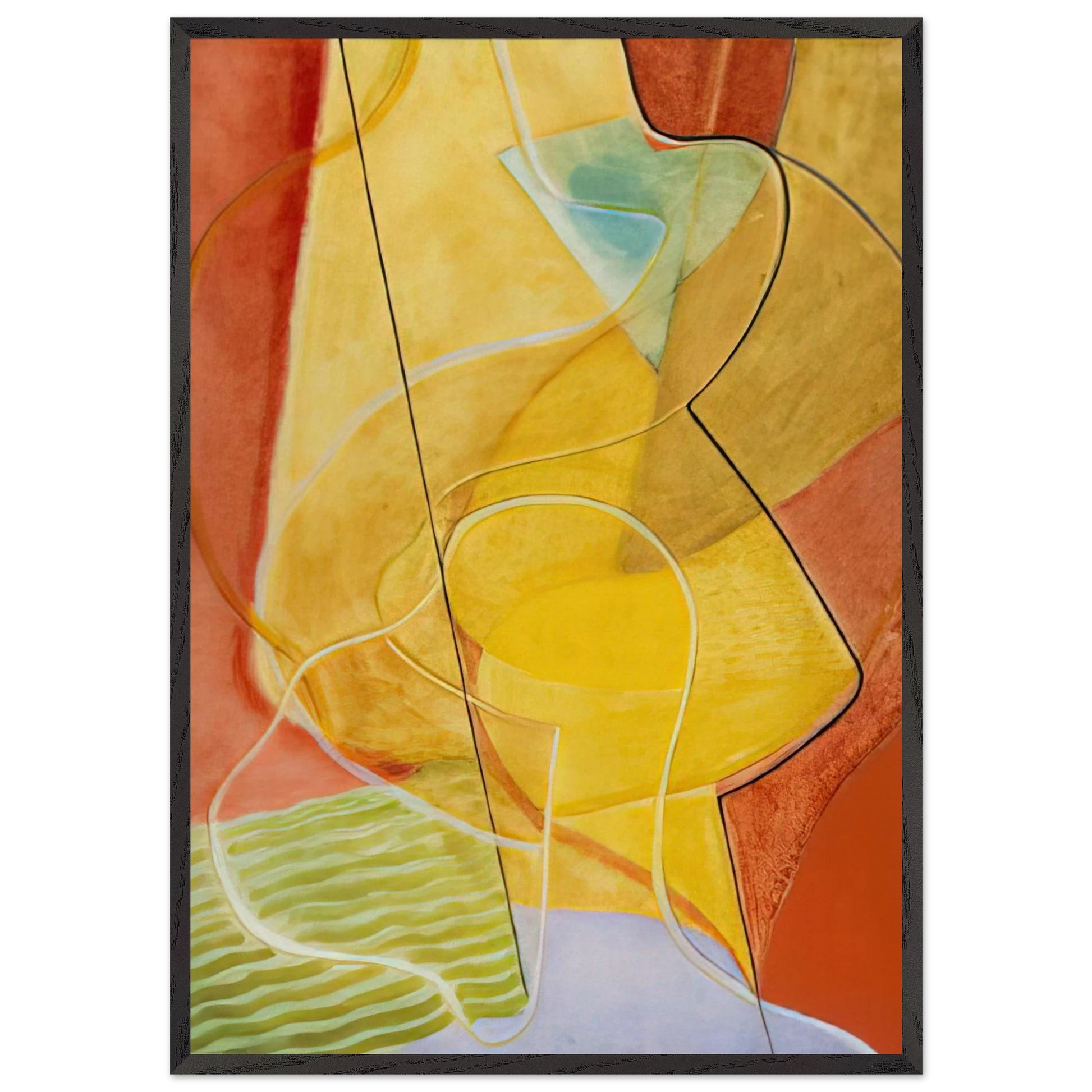 Composition aux Plais Jaunes - 1933 - John Ferren Framed Art Print – Black Wooden Frame - Default Title - -Framed Art Print