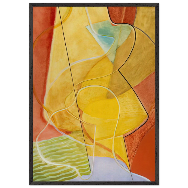 Composition aux Plais Jaunes - 1933 - John Ferren 70x100 cm / 28x40 inches Framed Art Print – Black Wooden Frame