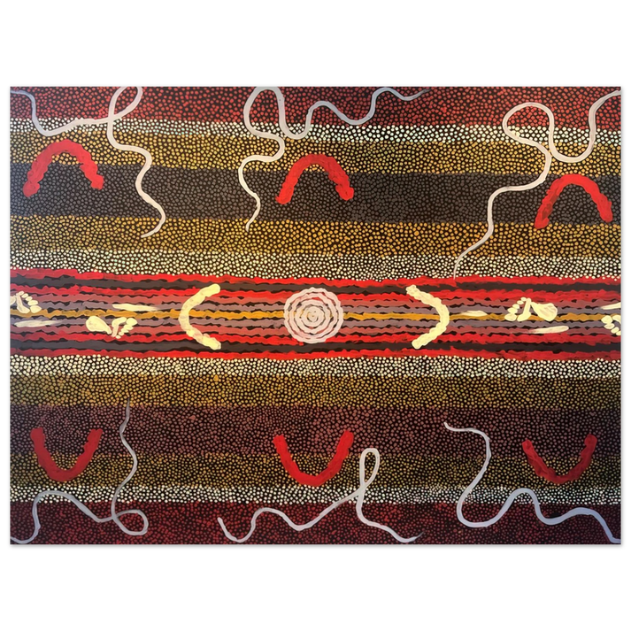 Clifford Possum Tjapaltjarri - Men's Maliyarre Initiation Ceremony - 1999  75x100 cm / 30x40inches Fine Art Poster