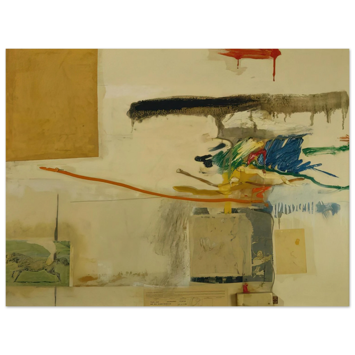 Robert Rauschenberg - UNTITLED FORMERLY TITLED COLLAGE WITH HORSE 1957  75x100 cm / 30x40inches Fine Art Poster