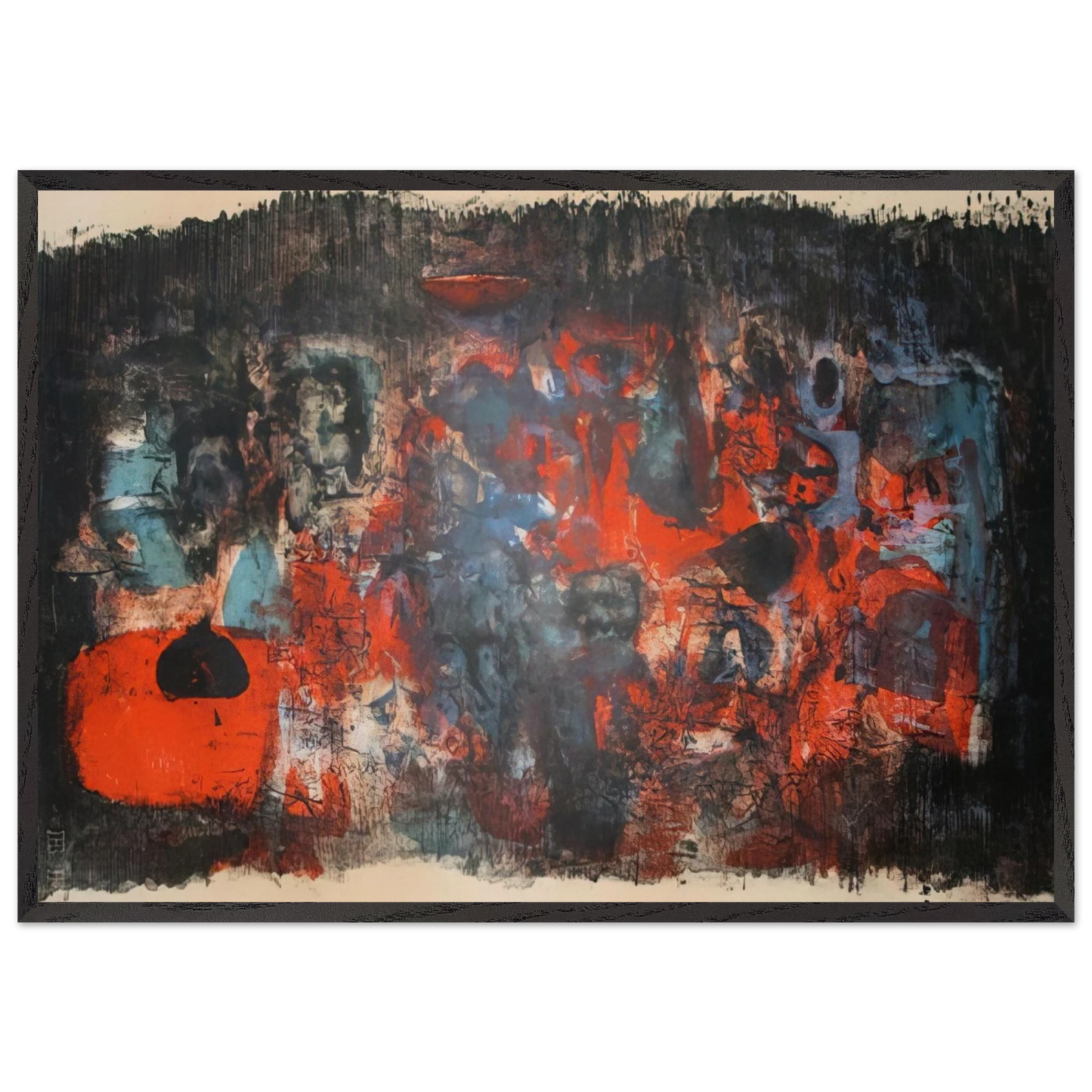 UNTITLED 1956 N1 - Zao Wou-Ki Framed Art Print – Black Wooden Frame - Default Title - -Framed Art Print