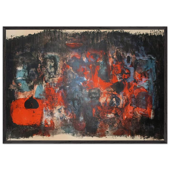 UNTITLED 1956 N1 - Zao Wou-Ki 70x100 cm / 28x40 inches Framed Art Print – Black Wooden Frame