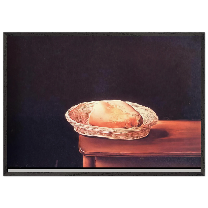THE BREAD BASKET - Salvador Dali 70x100 cm / 28x40 inches Framed Art Print – Black Wooden Frame
