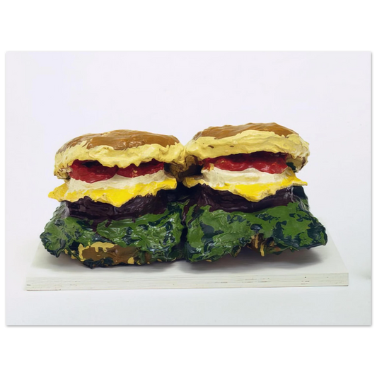 Claes Oldenburg - TWO CHEESEBURGERS WITH EVERYTHING DUAL HAMBURGERS 1962 Fine Art Poster - Default Title