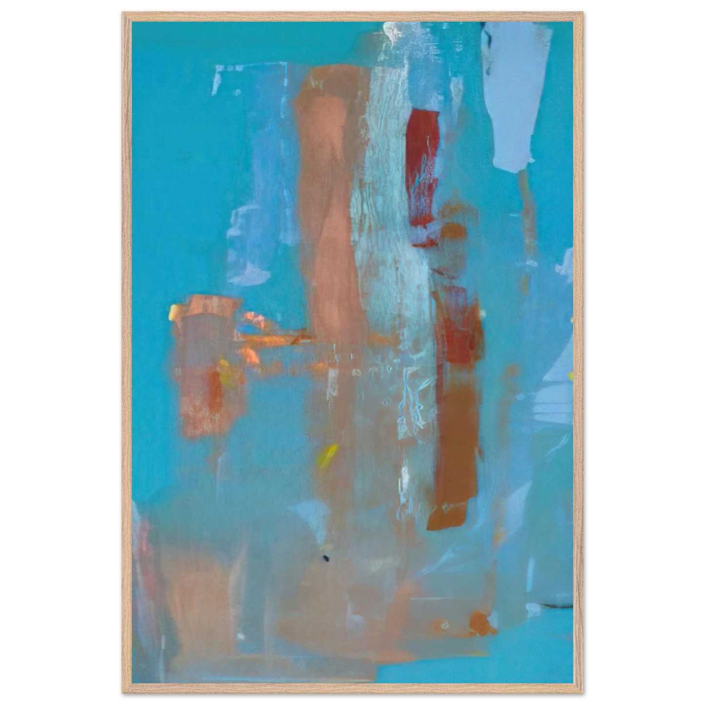Helen Frankenthaler - In on Blue - 1976 Wall art - 70x100 cm / 28x40 inches - Premium Wooden Framed Poster With Fine Art Paper - Black frame