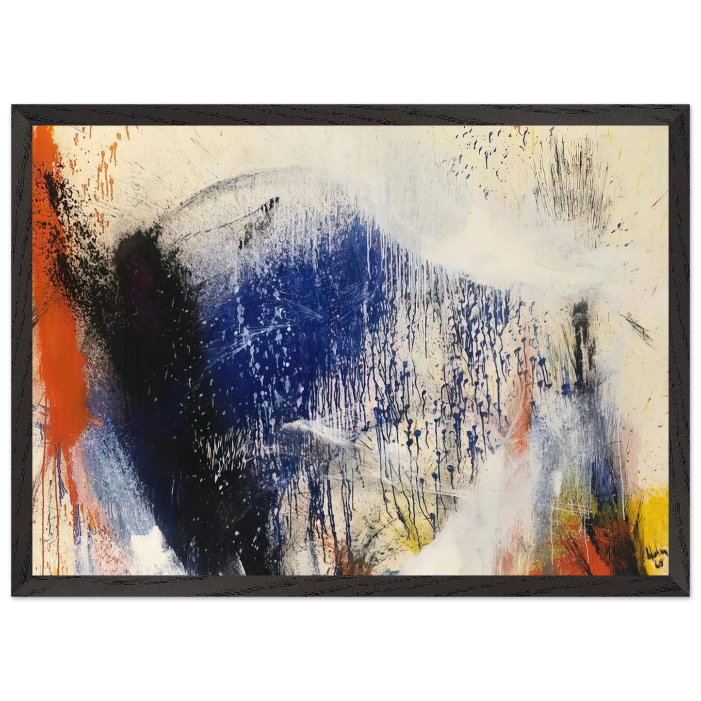 Helen Frankenthaler - Untitled - 1960 Wall art - 70x100 cm / 28x40 inches - Premium Wooden Framed Poster With Fine Art Paper - White frame