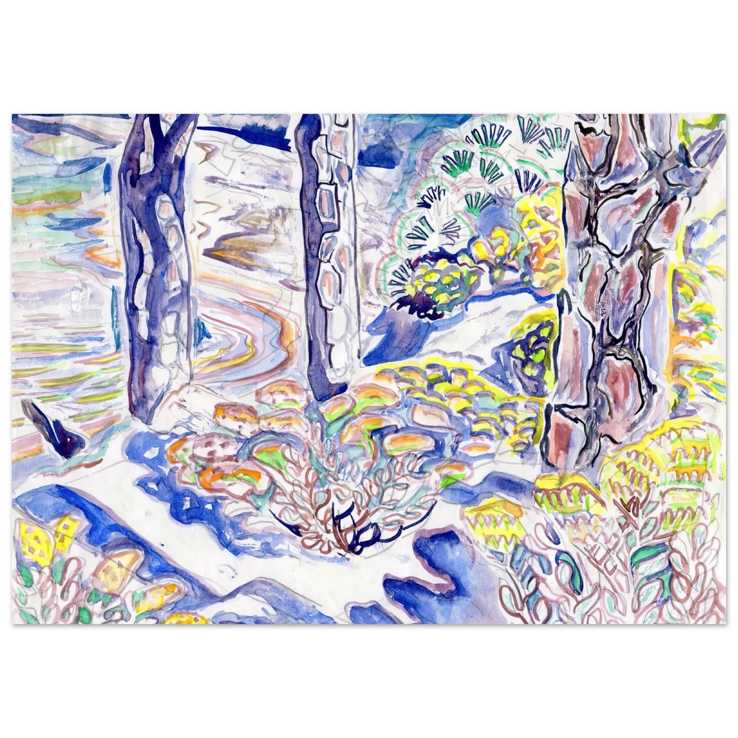 Walter Inglis Anderson - Walter Anderson Wall art - 40x50 cm / 16x20 Inches - Premium Wooden Framed Poster With Fine Art Paper - White frame