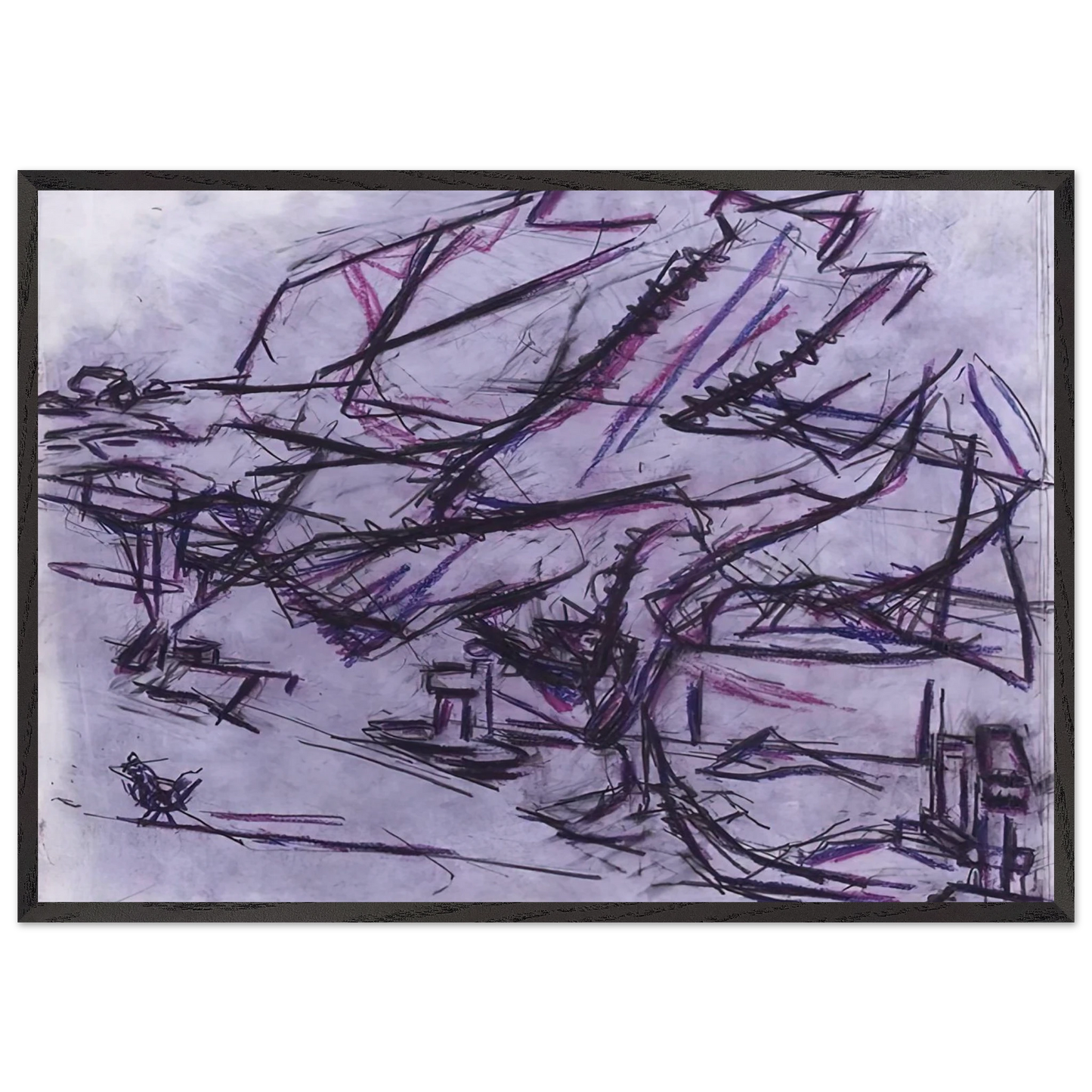 TREE AT TRETIRE - Frank Auerbach Framed Art Print – Black Wooden Frame - Default Title - -Framed Art Print