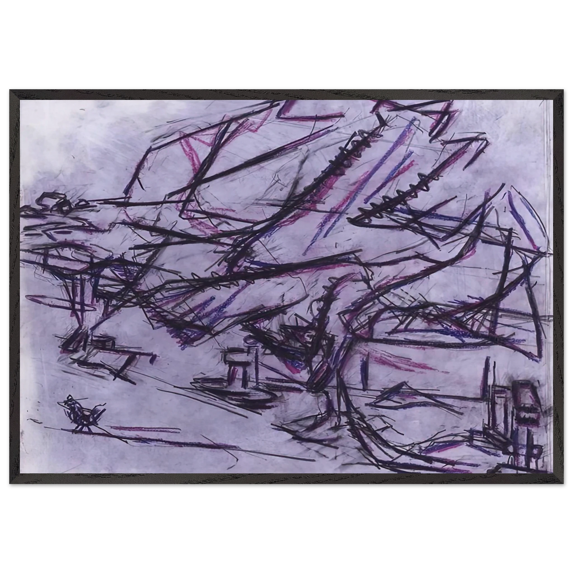 TREE AT TRETIRE - Frank Auerbach Framed Art Print – Black Wooden Frame - Default Title - -Framed Art Print