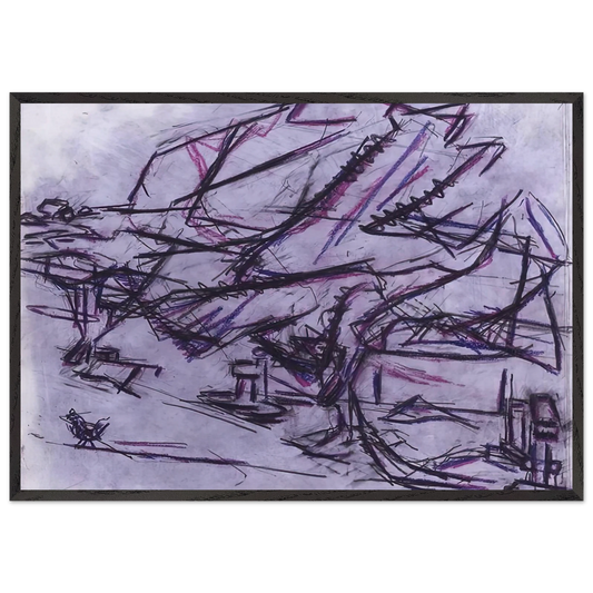 TREE AT TRETIRE - Frank Auerbach Framed Art Print – Black Wooden Frame - Default Title - -Framed Art Print