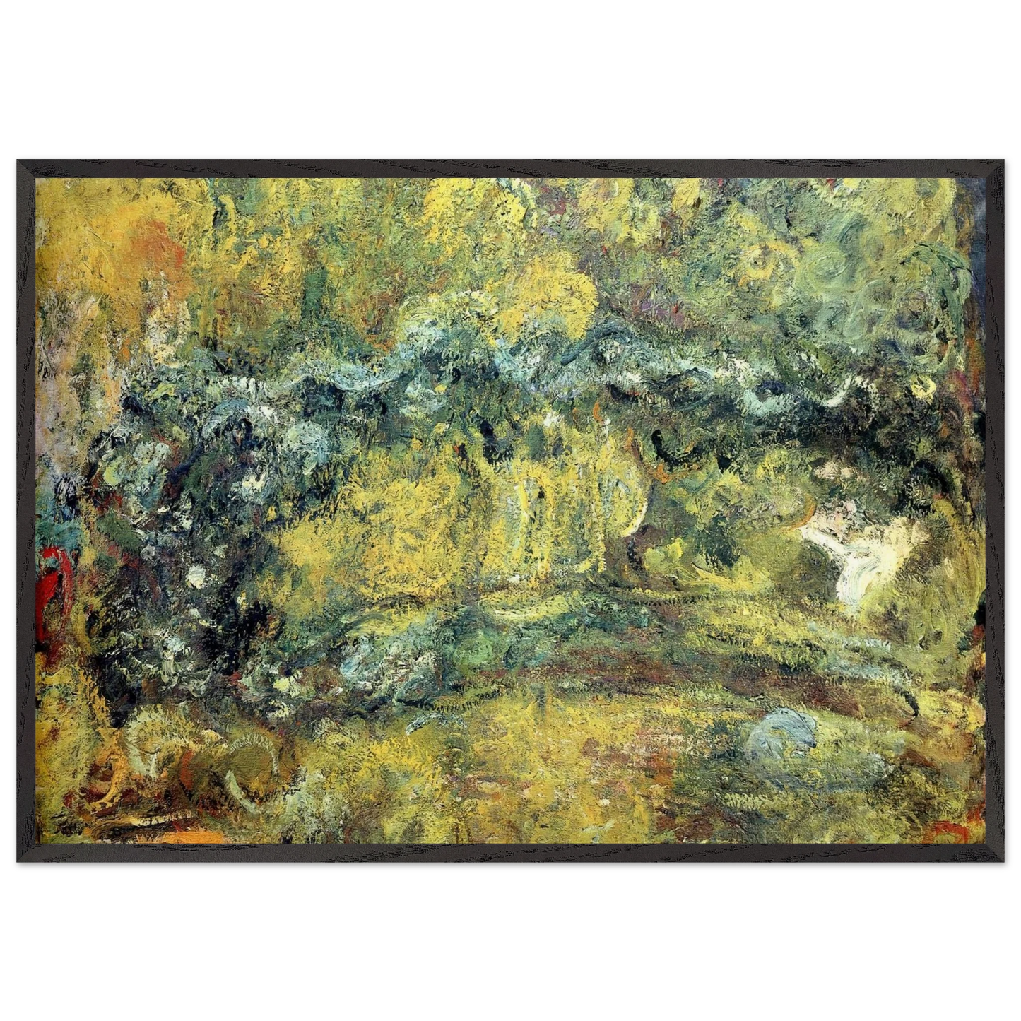 The Japanis Bridge Footbridge over the Water-Lily Pond - claude monet Framed Art Print – Black Wooden Frame - Default Title - -Framed Art Print