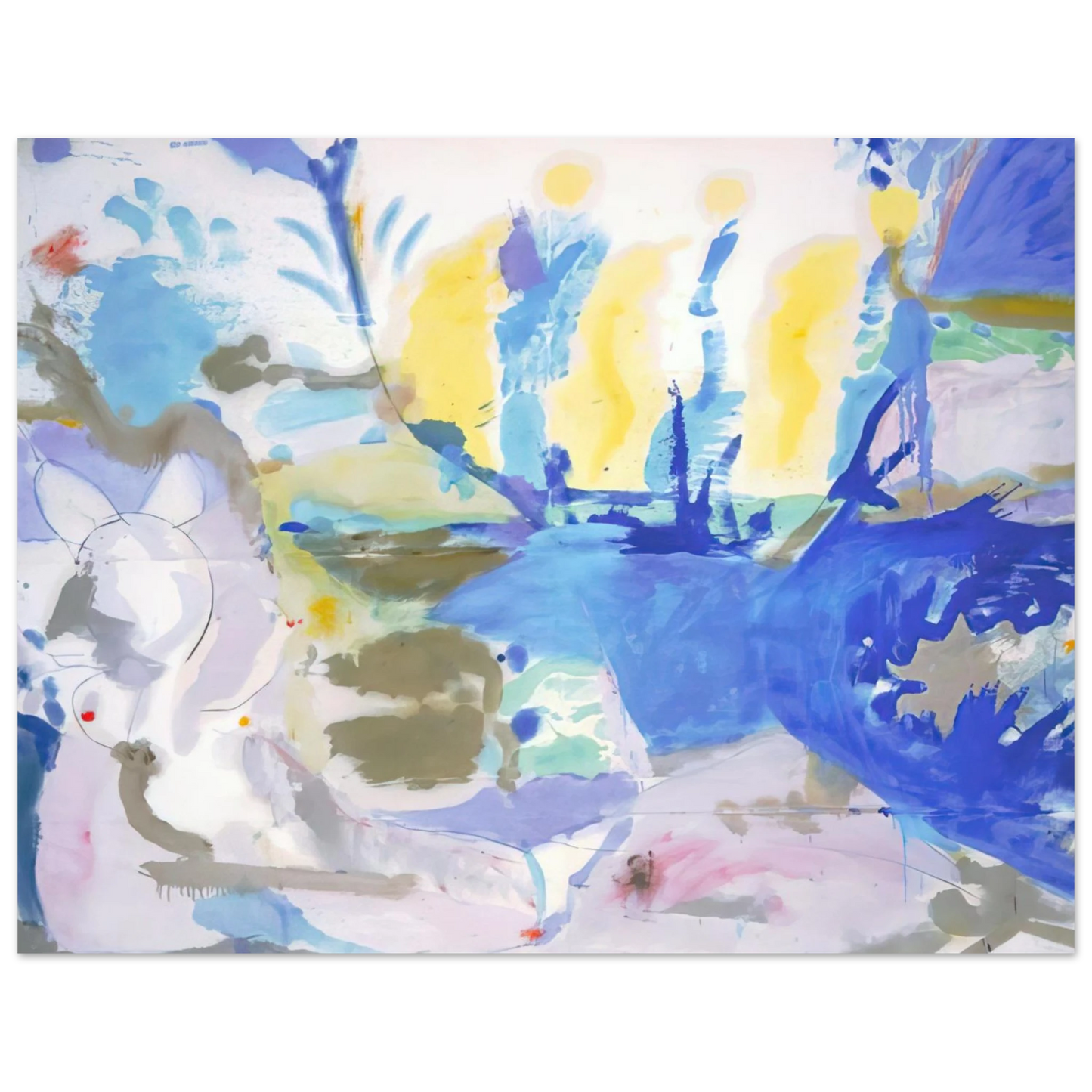Helen Frankenthaler - Basque Beach - 1958 Wall art - 50x70 cm / 20x28 inches - Premium Wooden Framed Poster With Fine Art Paper - Black frame