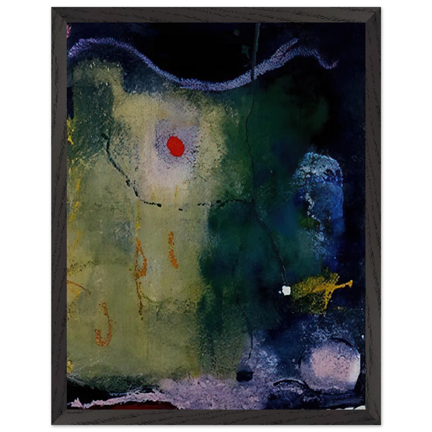 Helen Frankenthaler - The Other Side of the Moon - 1995 Wall art - 15x20 cm / 6x8 inches - Premium Wooden Framed Poster With Fine Art Paper - White frame