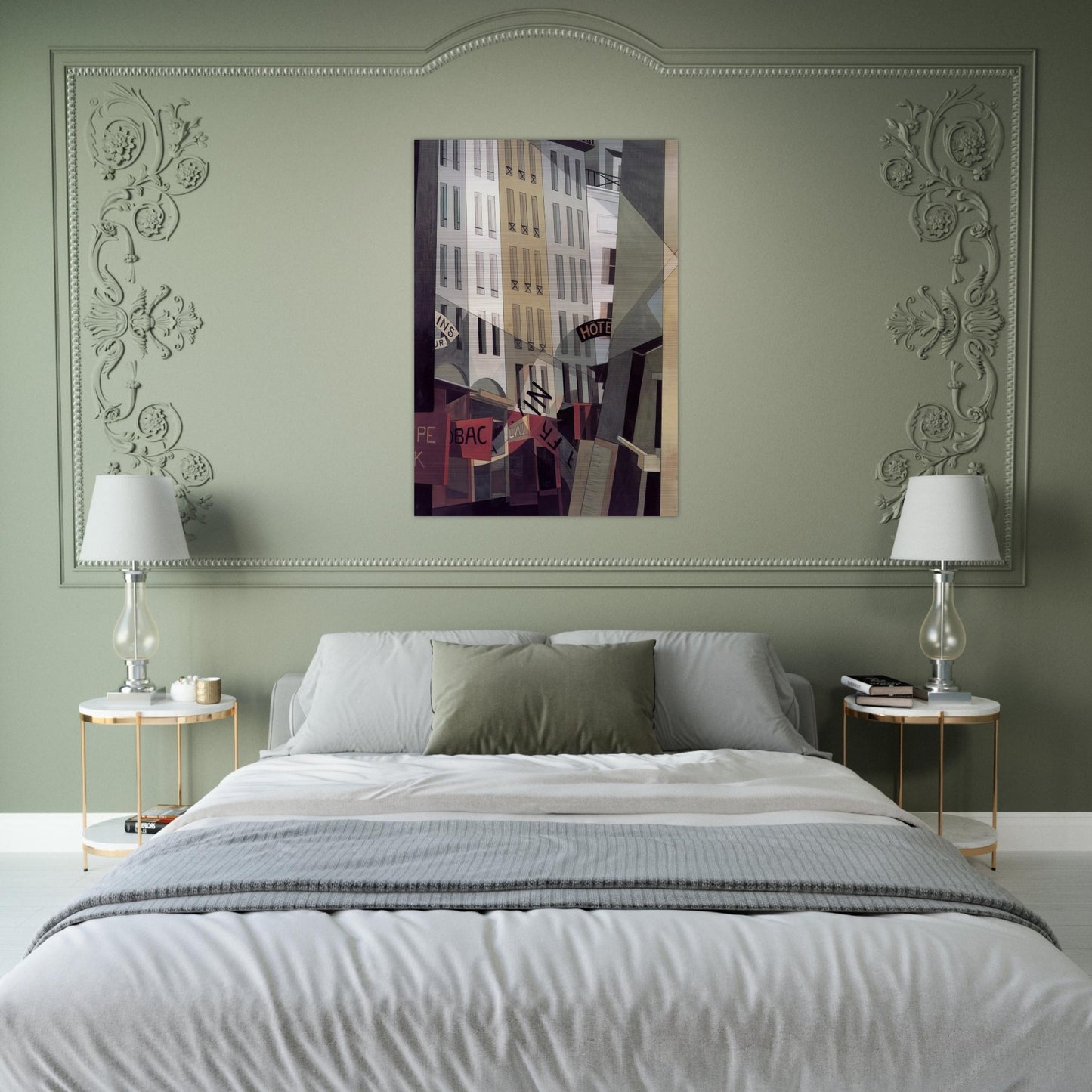 Rue du Singe Qui Pêche - 1921 - Charles Demuth Brushed Aluminum Print - 70x100 cm / 28x40 inches | Charles Demuth Aluminum Print | Charles Demuth Prints