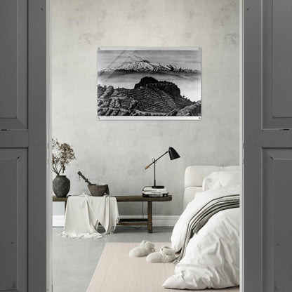 CASTEL MOLA AND MOUNT ETNA SICILY DECEMBER 1932 1932 - MC Escher Acrylic Print - 70x100 cm / 28x40″ inches | MC Escher Wall Art | MC Escher Prints