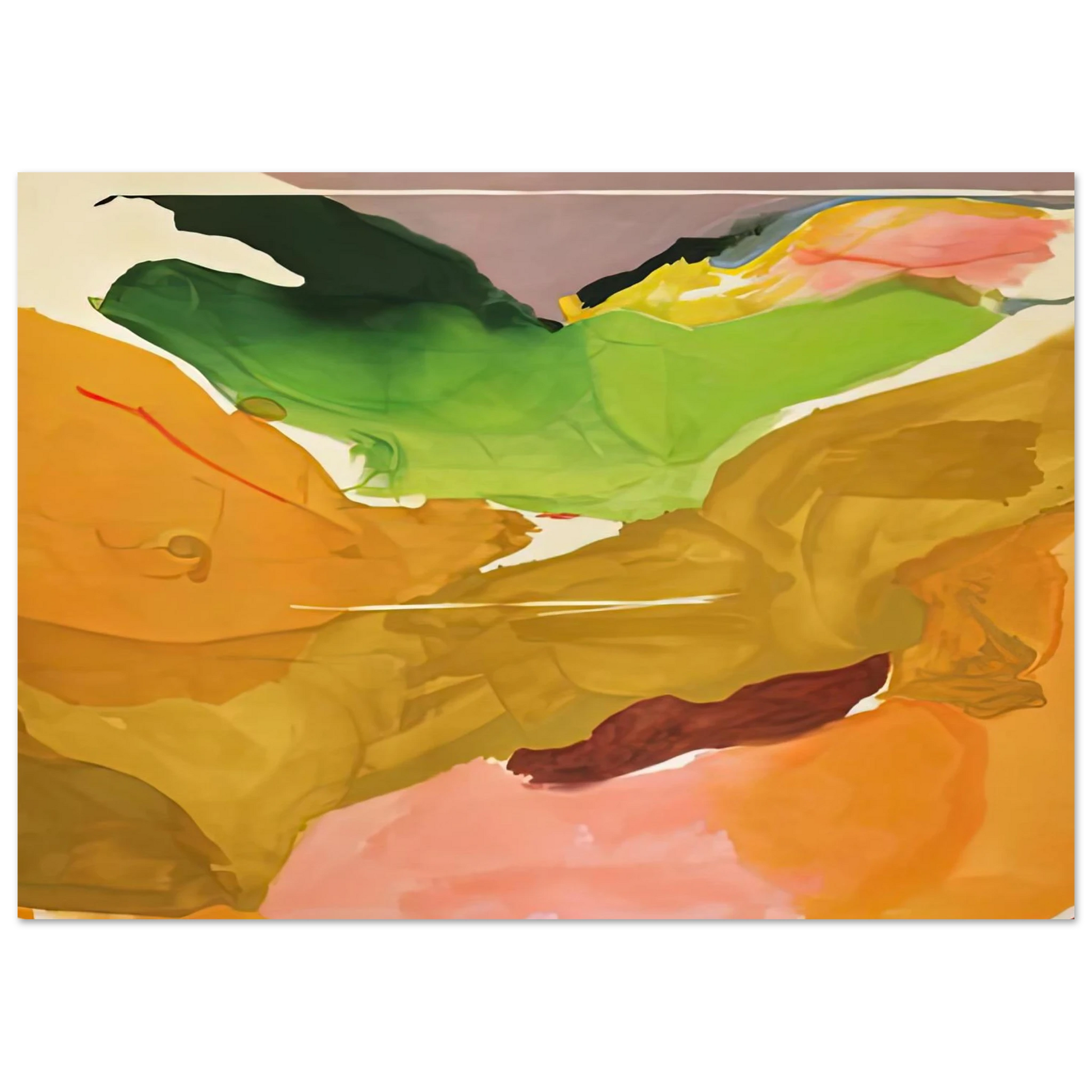 Helen Frankenthaler - Nature Abhors a Vacuum, 1973- Wall Art - 21x29.7 cm / 8x12" - Premium Wooden Framed Poster With Fine Art Paper - White frame