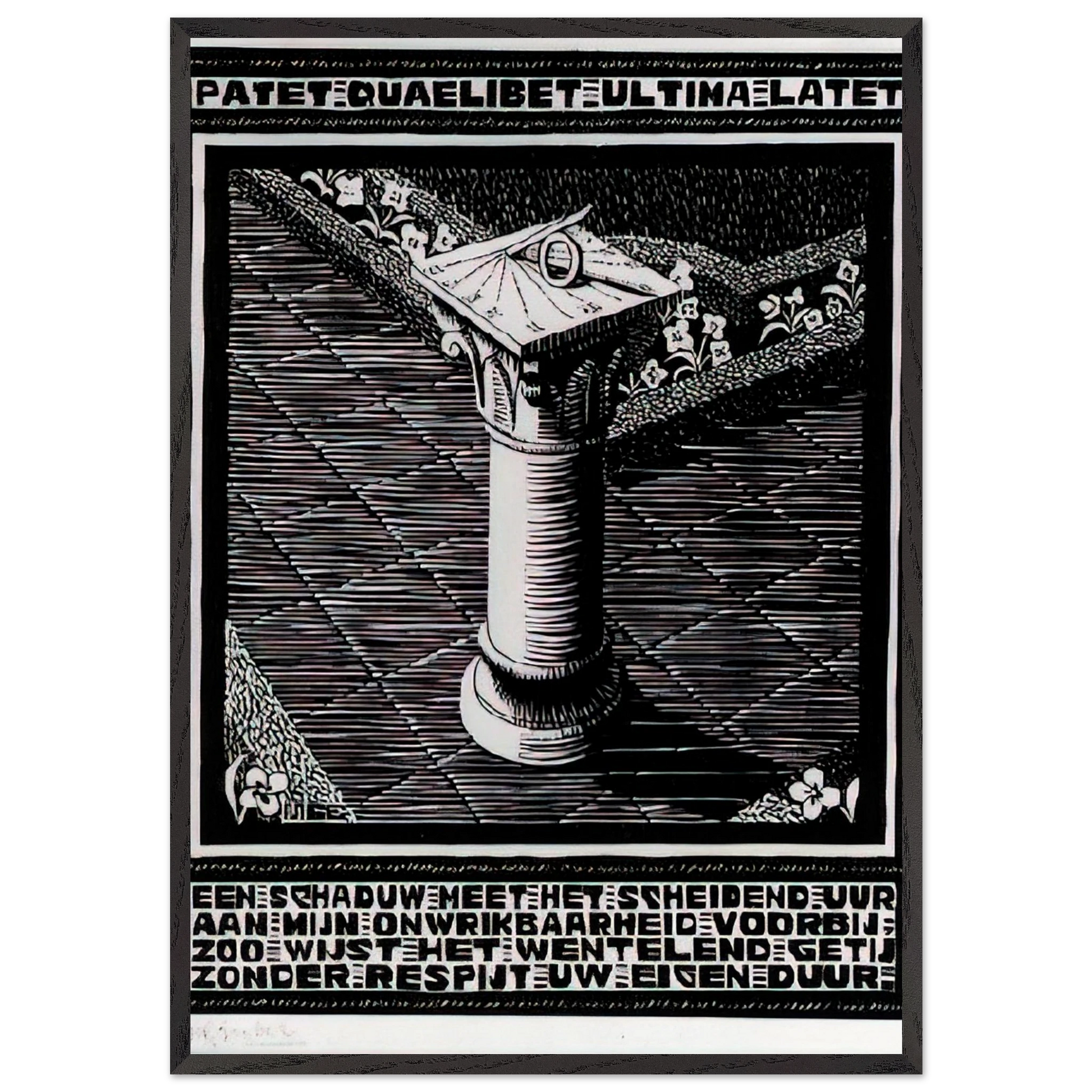 EMBLEMATA SUNDIAL - MC Escher Framed Art Print – Black Wooden Frame - Default Title - -Framed Art Print