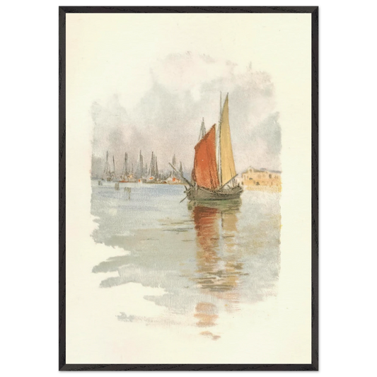 Woodboats and Dogana - Childe Hassam Framed Art Print – Black Wooden Frame - Default Title - -Framed Art Print