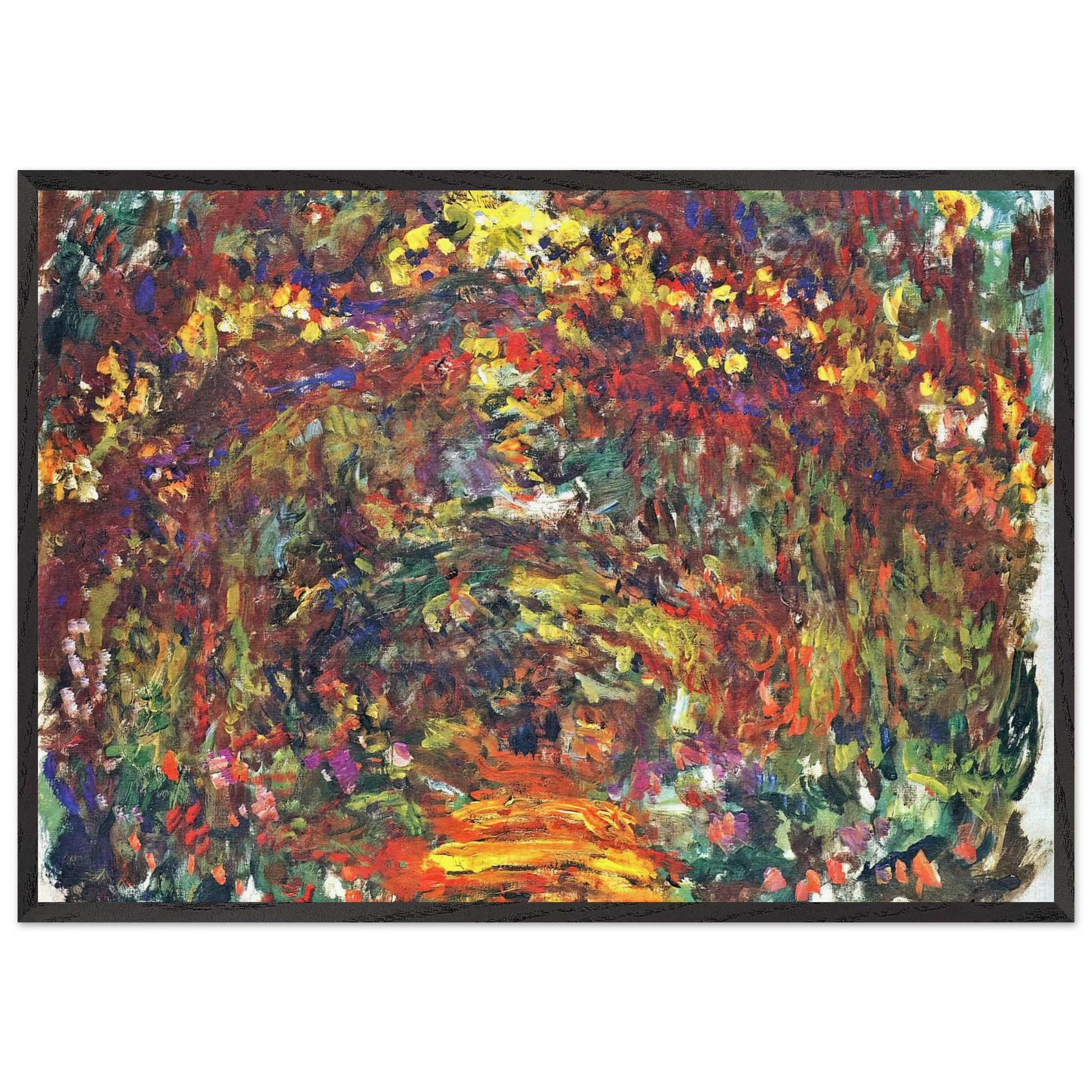 Path under the Rose Trellises Giverny - claude monet Framed Art Print – Black Wooden Frame - Default Title - -Framed Art Print