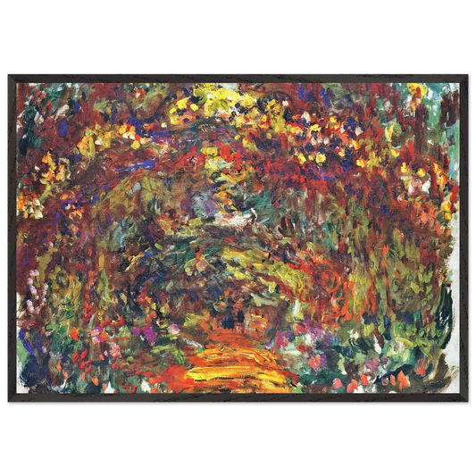 Path under the Rose Trellises Giverny - claude monet Framed Art Print – Black Wooden Frame - Default Title - -Framed Art Print