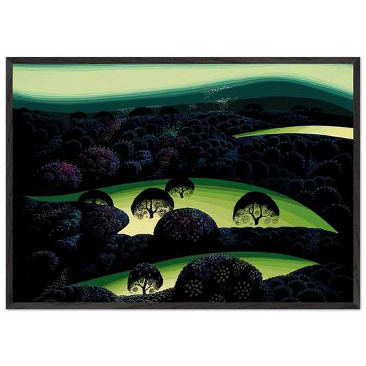 Nocturne N1 - Eyvind Earle Framed Art Print – Black Wooden Frame - Default Title - -Framed Art Print