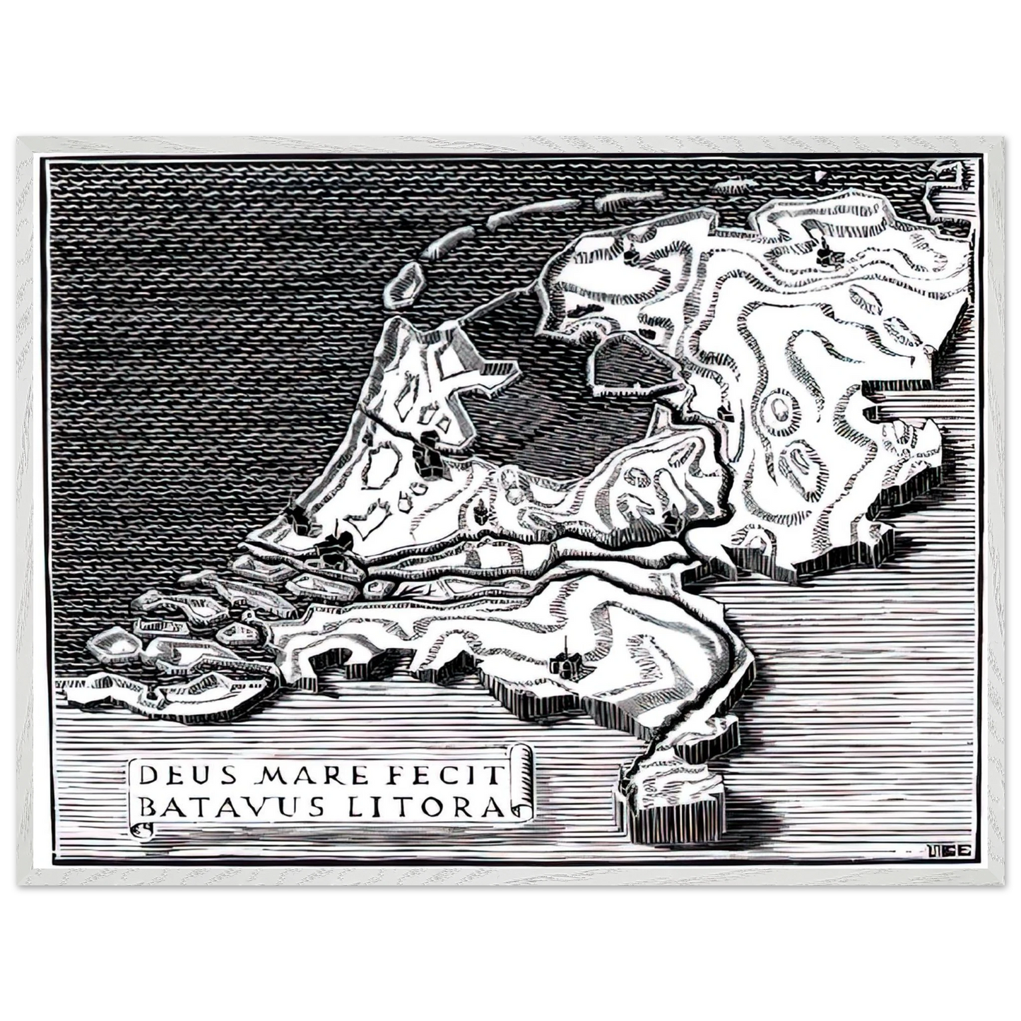 MC Escher - ESCHER (28) Wall Art - 30x40 cm / 12x16 inches - Premium Wooden Framed Poster With Fine Art Paper - Black frame