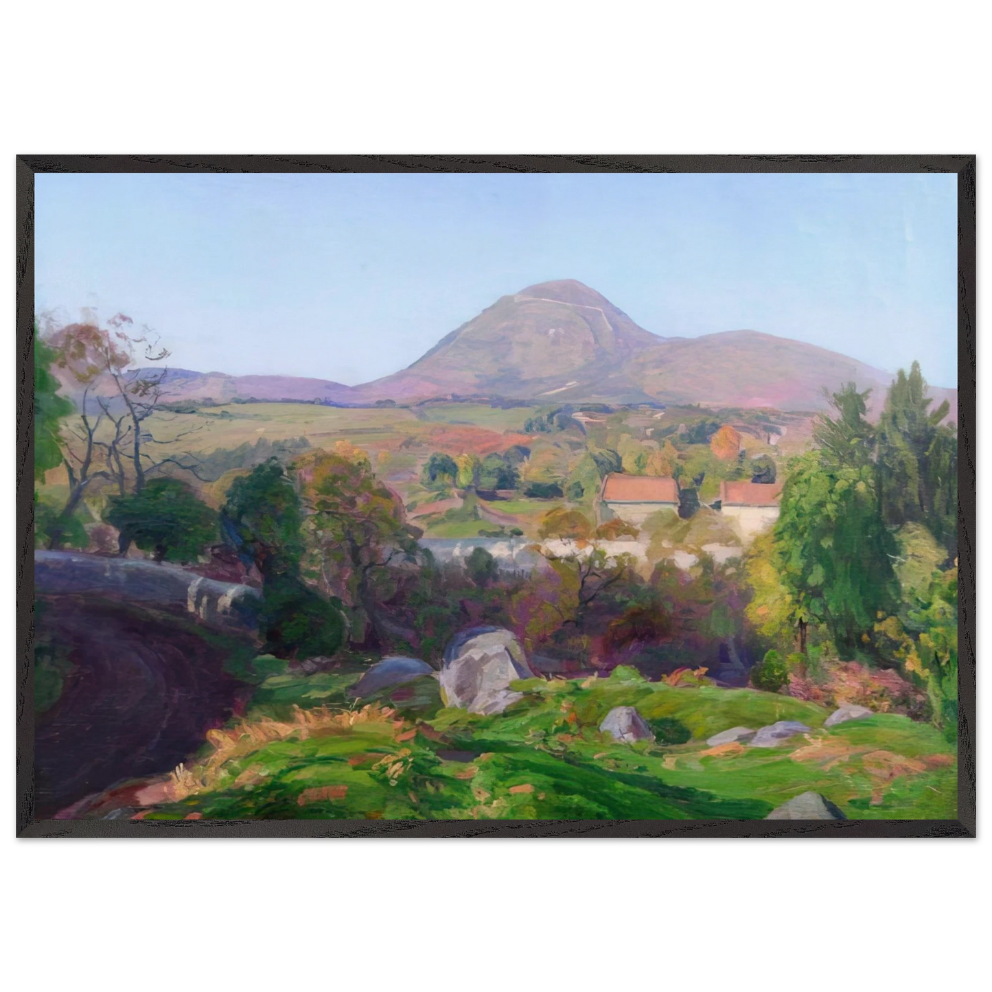 Landscape of Puy de Dome - Armand Guillaumin Framed Art Print – Black Wooden Frame - Default Title - -Framed Art Print