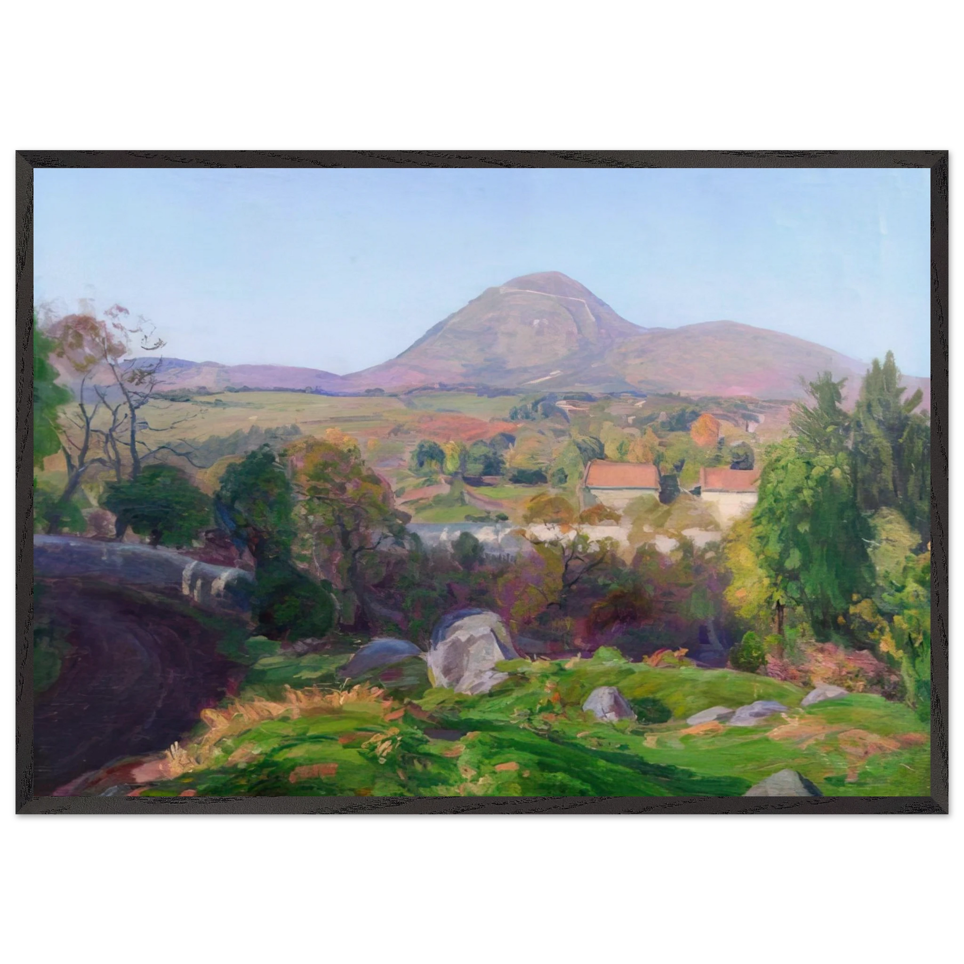 Landscape of Puy de Dome - Armand Guillaumin Framed Art Print – Black Wooden Frame - Default Title - -Framed Art Print