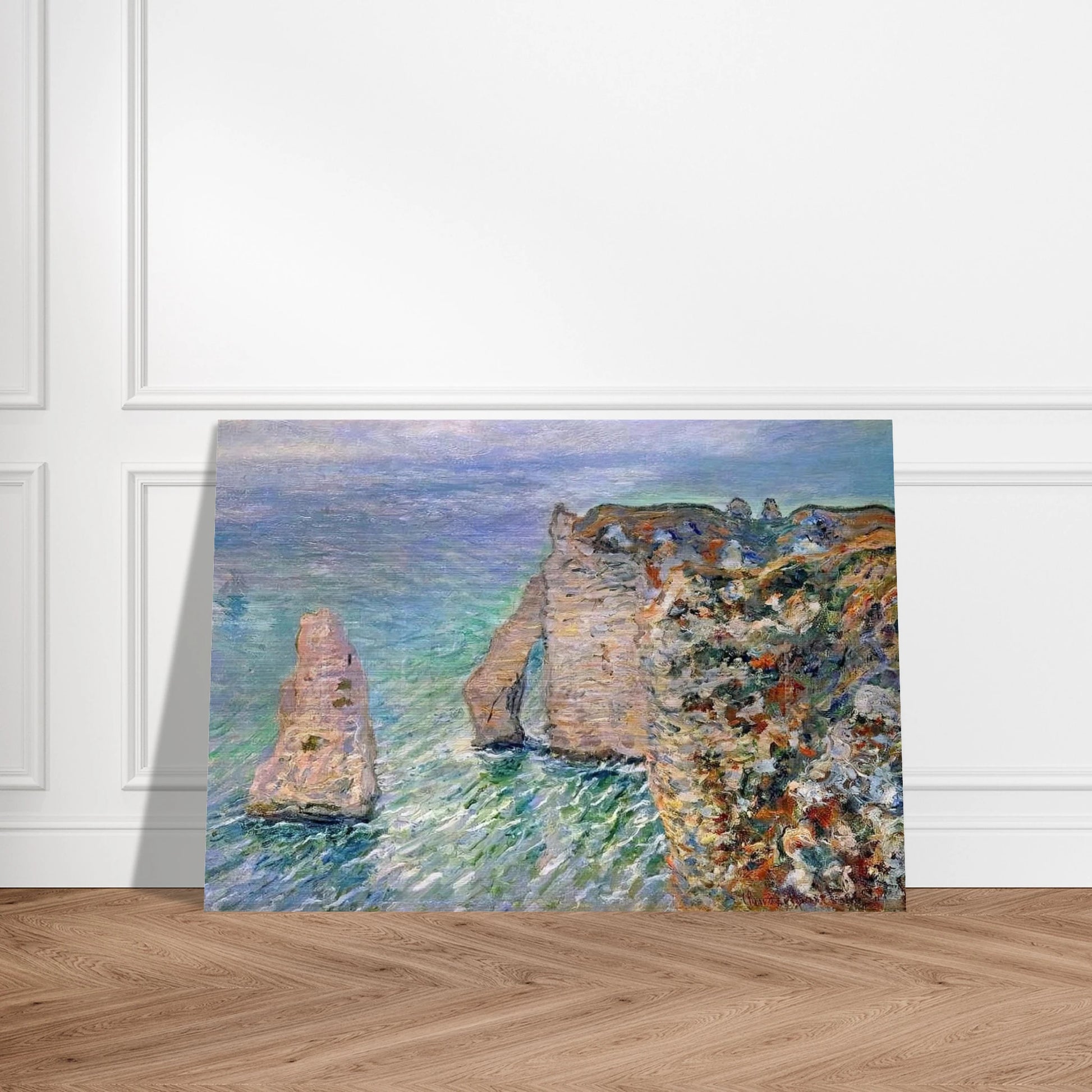 The Rock Needle and the Porte d'Aval - claude monet Brushed Aluminum Print - 70x100 cm / 28x40 inches | claude monet Aluminum Print | claude monet Prints