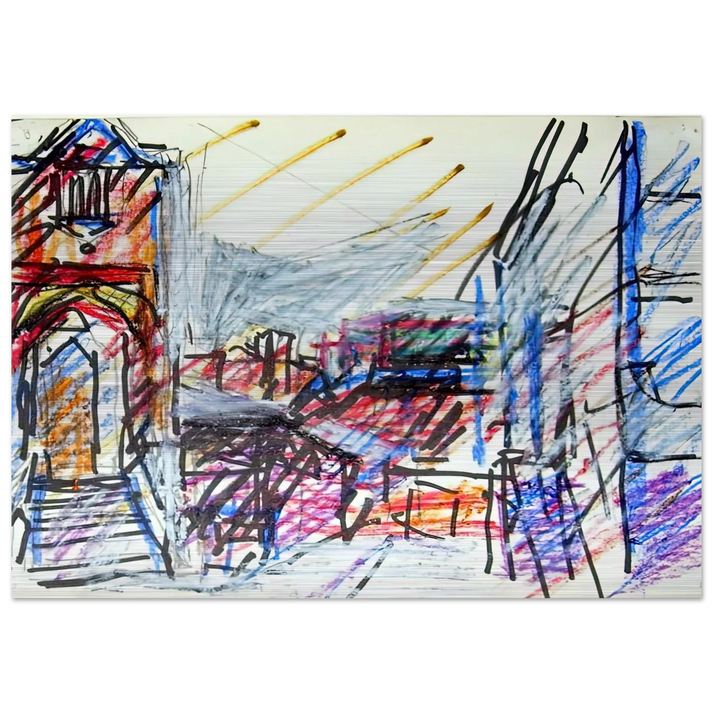 TO THE STUDIOS - Frank Auerbach Brushed Aluminum Print - 70x100 cm / 28x40 inches | Frank Auerbach Aluminum Print | Frank Auerbach Prints