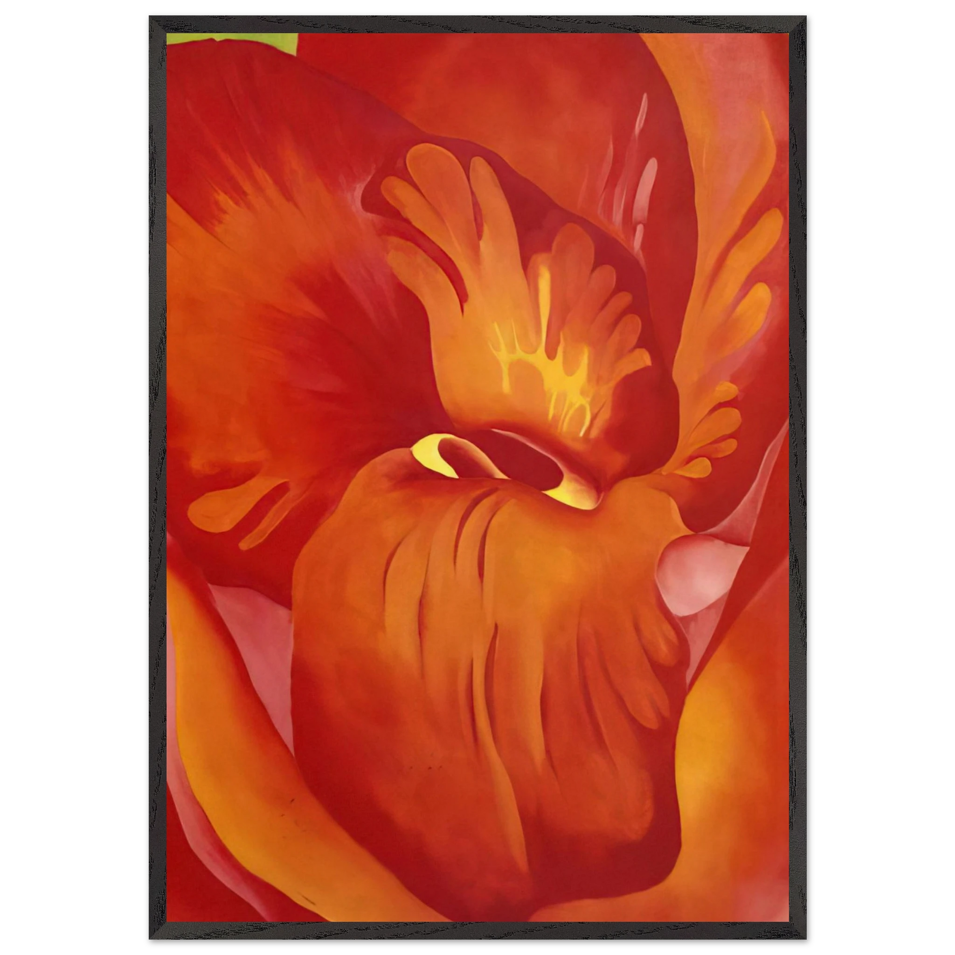 Canna Red and Orange - Georgia OKeeffe 70x100 cm / 28x40 inches Framed Art Print – Black Wooden Frame