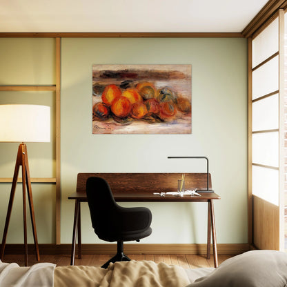 Still Life with Peaches - Pierre-Auguste Renoir Brushed Aluminum Print - 70x100 cm / 28x40 inches | Pierre-Auguste Renoir Aluminum Print | Pierre-Auguste Renoir Prints