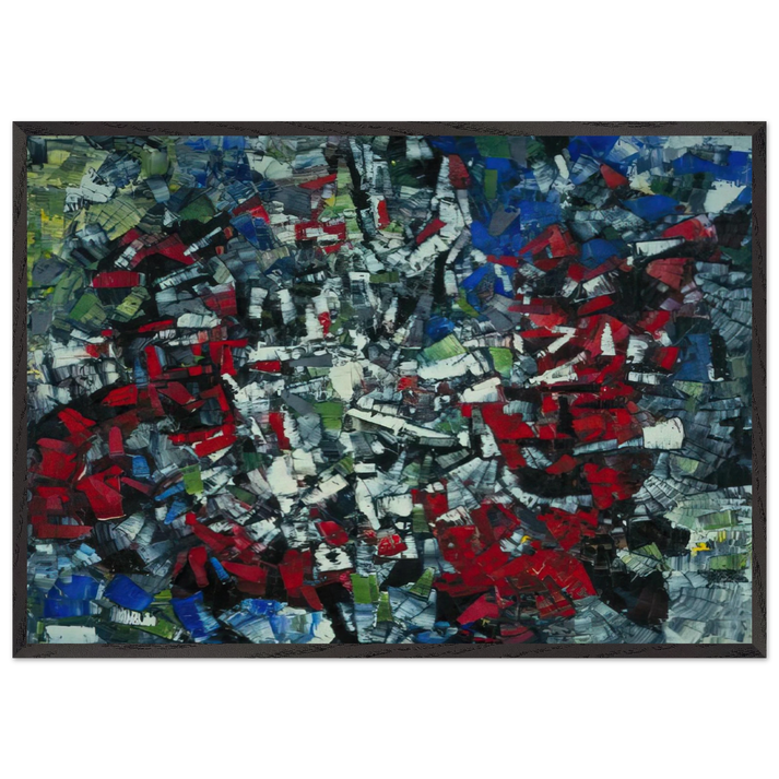 The Wheel II - Jean-Paul Riopelle 70x100 cm / 28x40 inches Framed Art Print – Black Wooden Frame