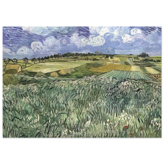 Plain near Auvers - Vincent van Gogh Brushed Aluminum Print - 70x100 cm / 28x40 inches | Vincent van Gogh Aluminum Print | Vincent van Gogh Prints