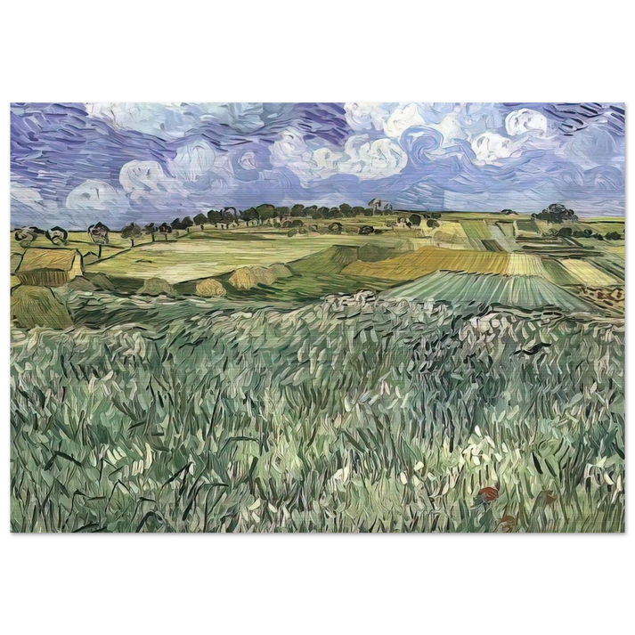 Plain near Auvers - Vincent van Gogh Brushed Aluminum Print - 70x100 cm / 28x40 inches | Vincent van Gogh Aluminum Print | Vincent van Gogh Prints