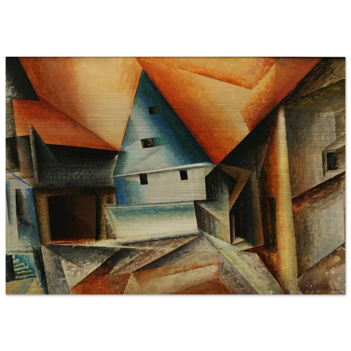 OBERWEIMAR 1921 - Lyonel Feininger Brushed Aluminum Print - 70x100 cm / 28x40 inches | Lyonel Feininger Aluminum Print | Lyonel Feininger Prints