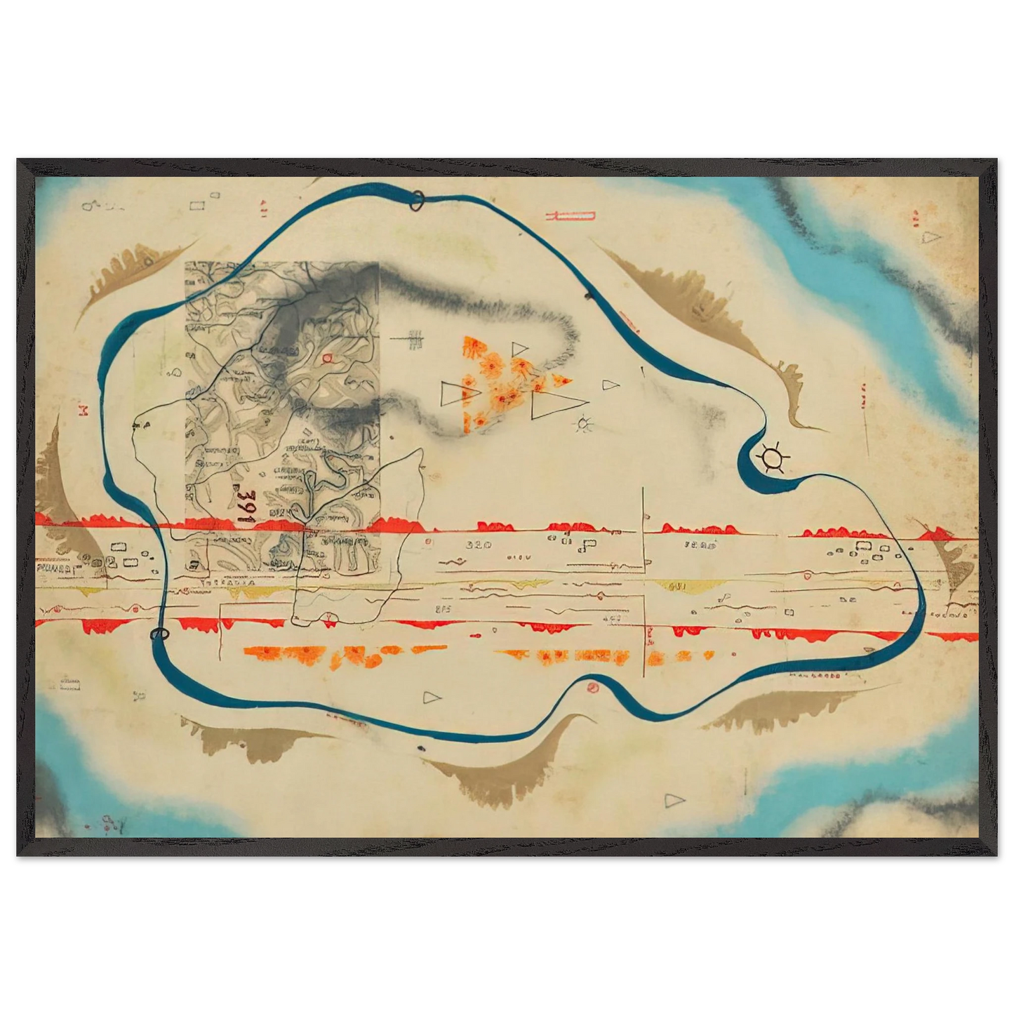 Cosmic Map - 1930 - Bruno Munari Framed Art Print – Black Wooden Frame - Default Title - -Framed Art Print