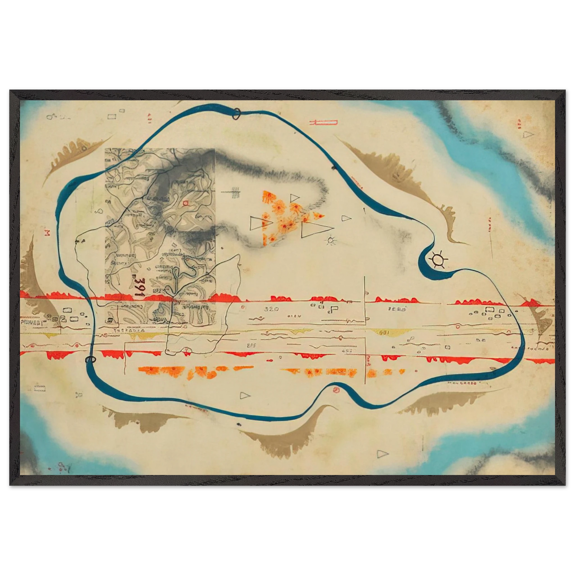 Cosmic Map - 1930 - Bruno Munari Framed Art Print – Black Wooden Frame - Default Title - -Framed Art Print