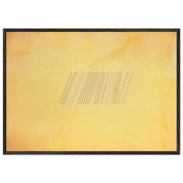 Blue Line Painting - 1969 - Ronnie Landfield 70x100 cm / 28x40 inches Framed Art Print – Black Wooden Frame