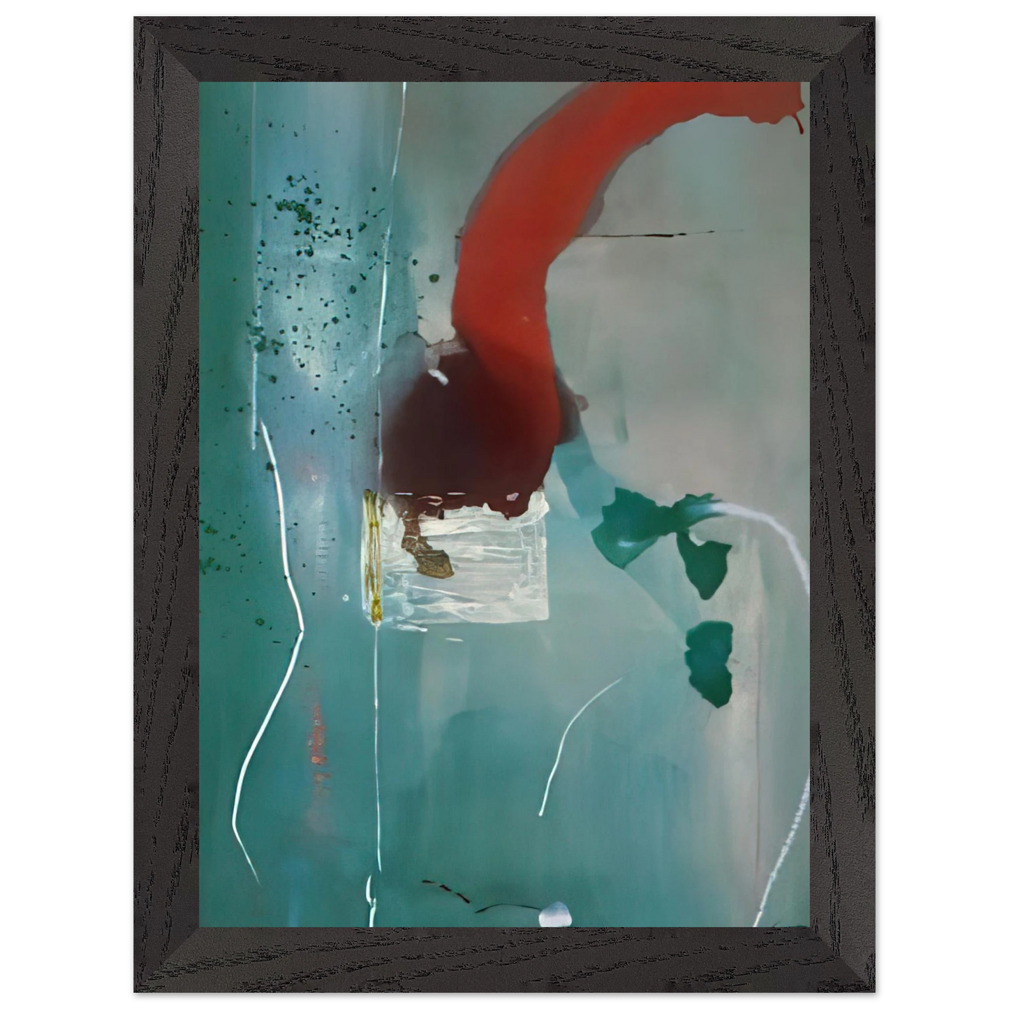 Helen Frankenthaler - Square One - 1985 Wall art - 27x35 cm / 11x14 Inches - Premium Wooden Framed Poster With Fine Art Paper - Black frame