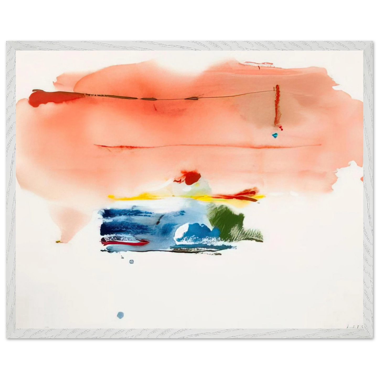 Helen Frankenthaler - Santa Fe II - 1986 Wall art - 50x70 cm / 20x28 inches - Premium Wooden Framed Poster With Fine Art Paper - Wood frame