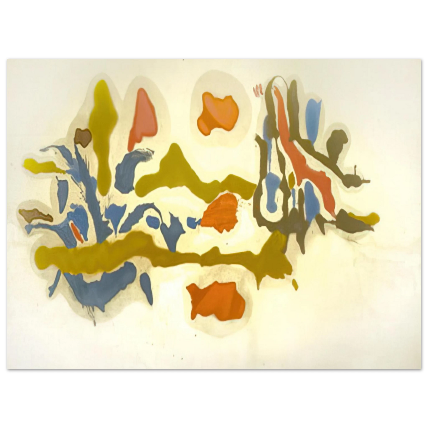 Helen Frankenthaler - Seascape with Dunes - 1962 Wall art - 40x50 cm / 16x20 inches - Premium Wooden Framed Poster With Fine Art Paper - White frame