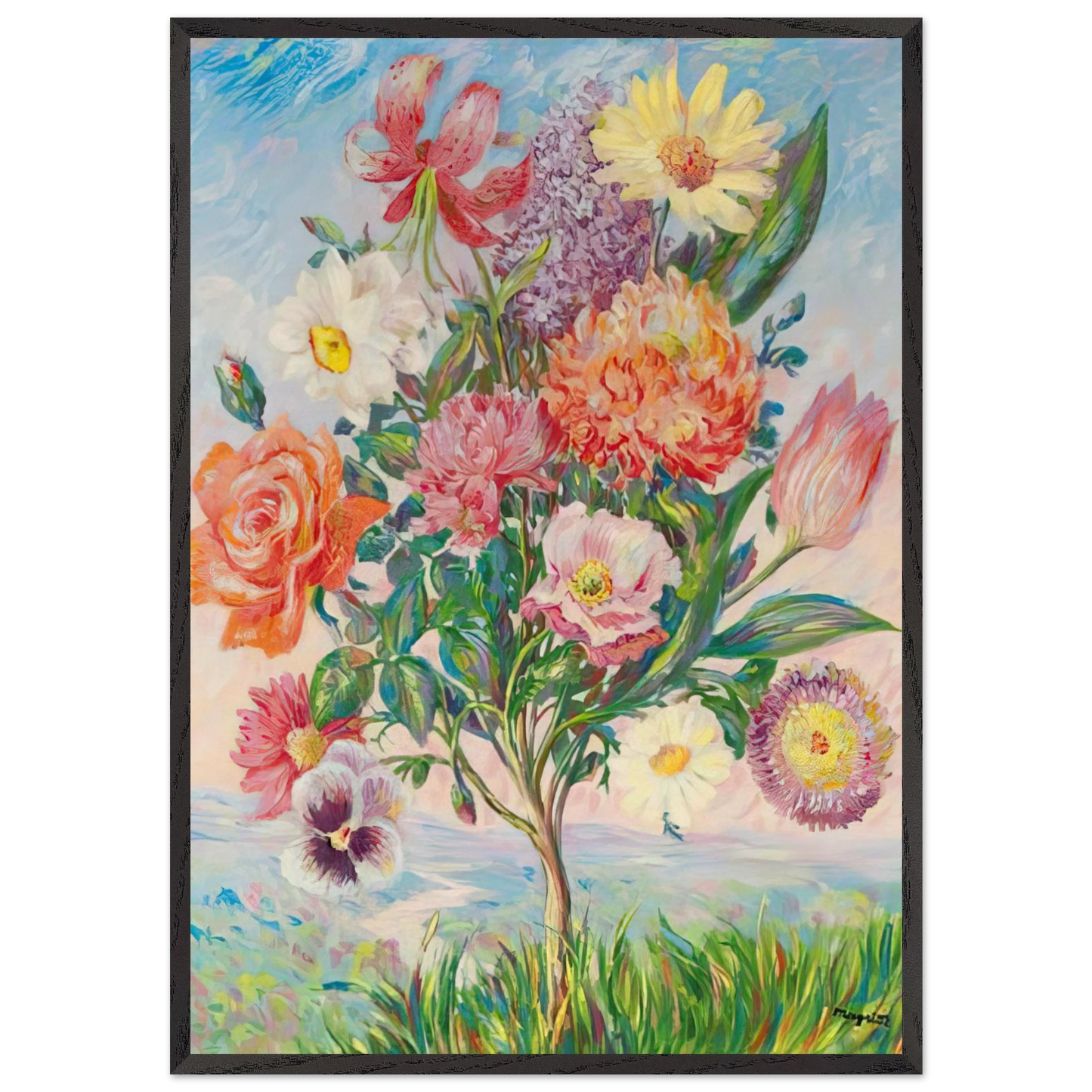 FORETHOUGHT 1943 - Rene Magritte Framed Art Print – Black Wooden Frame - Default Title - -Framed Art Print