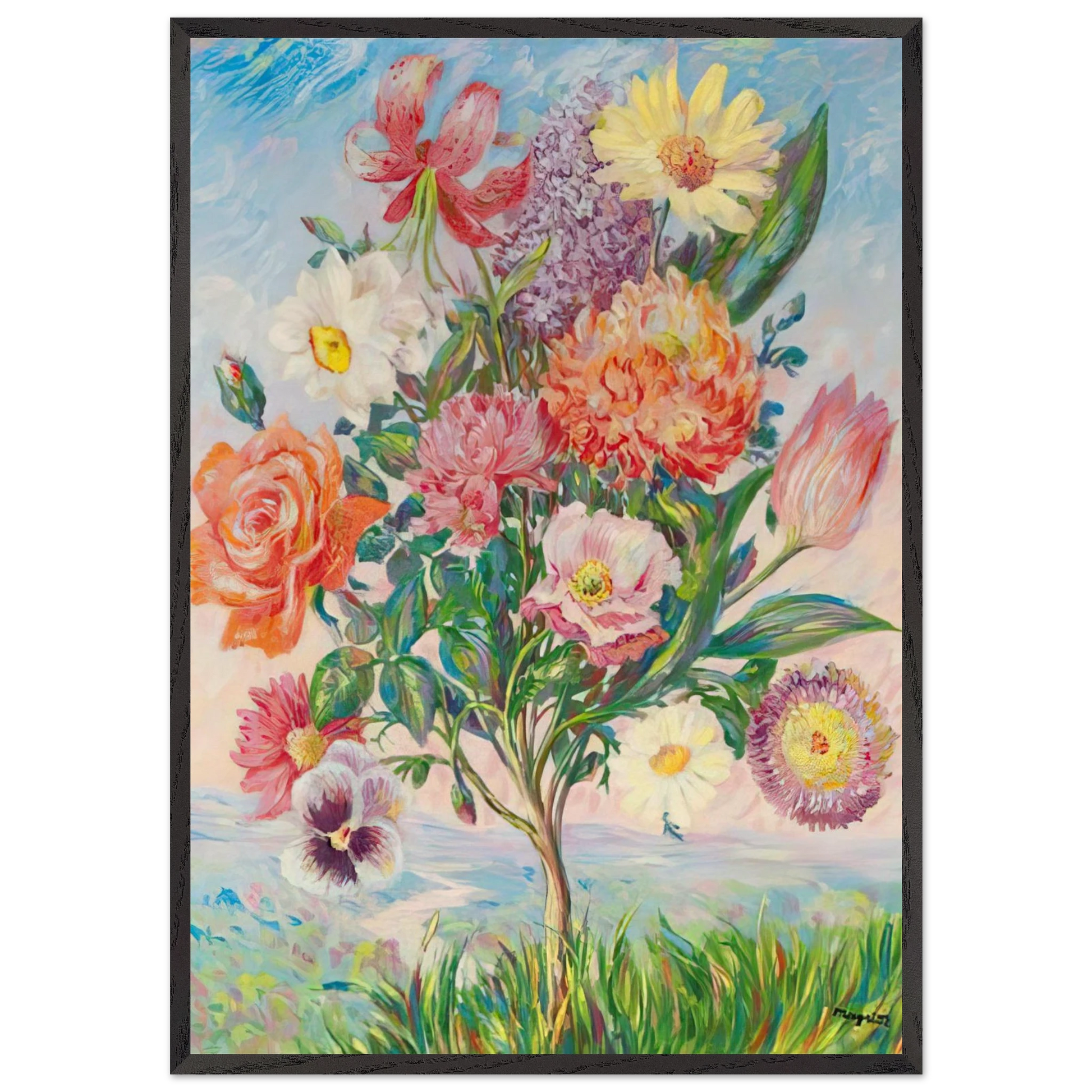 FORETHOUGHT 1943 - Rene Magritte Framed Art Print – Black Wooden Frame - Default Title - -Framed Art Print