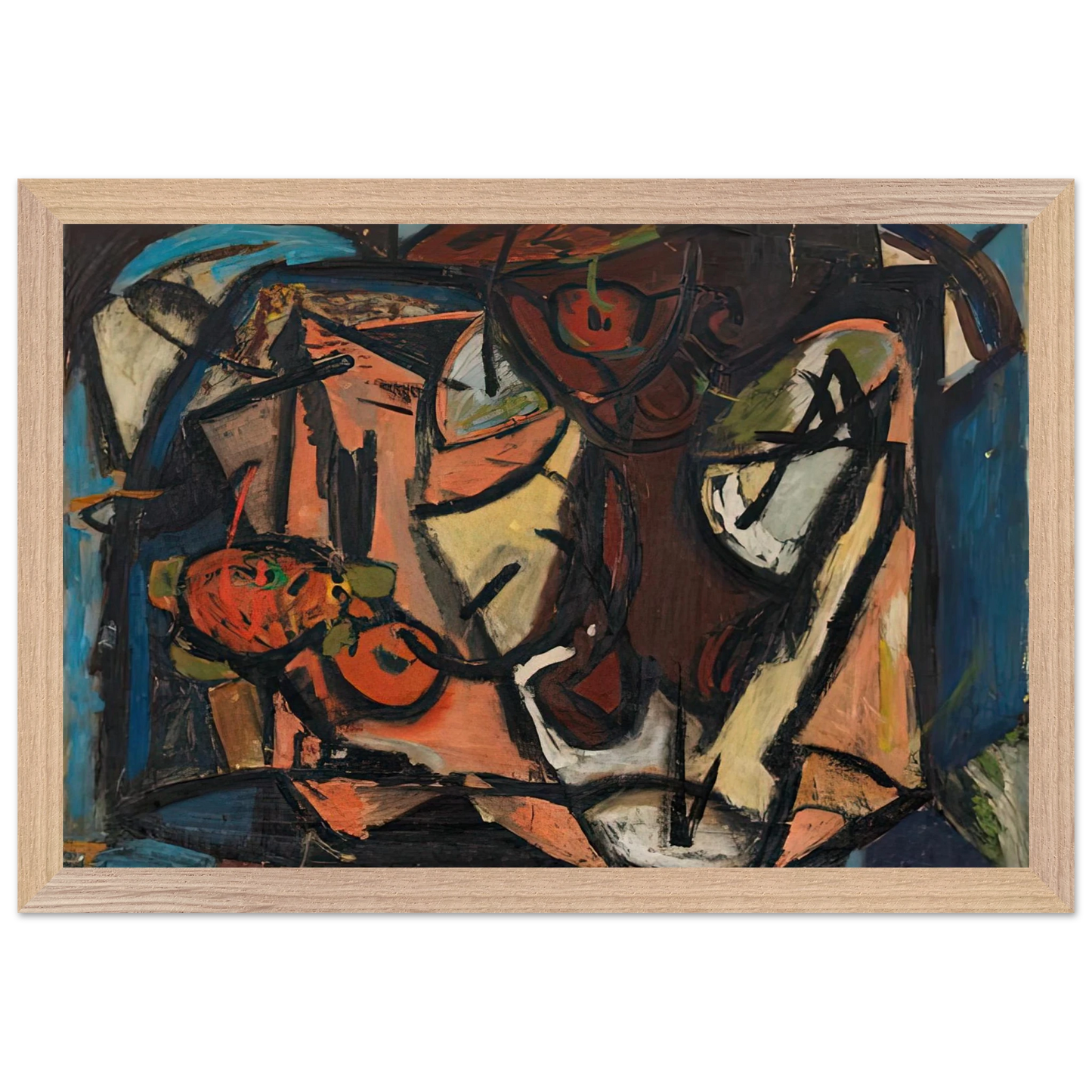 Helen Frankenthaler - Still Life, 1948- Wall Art - 21x29.7 cm / 8x12" - Premium Wooden Framed Poster With Fine Art Paper - Black frame