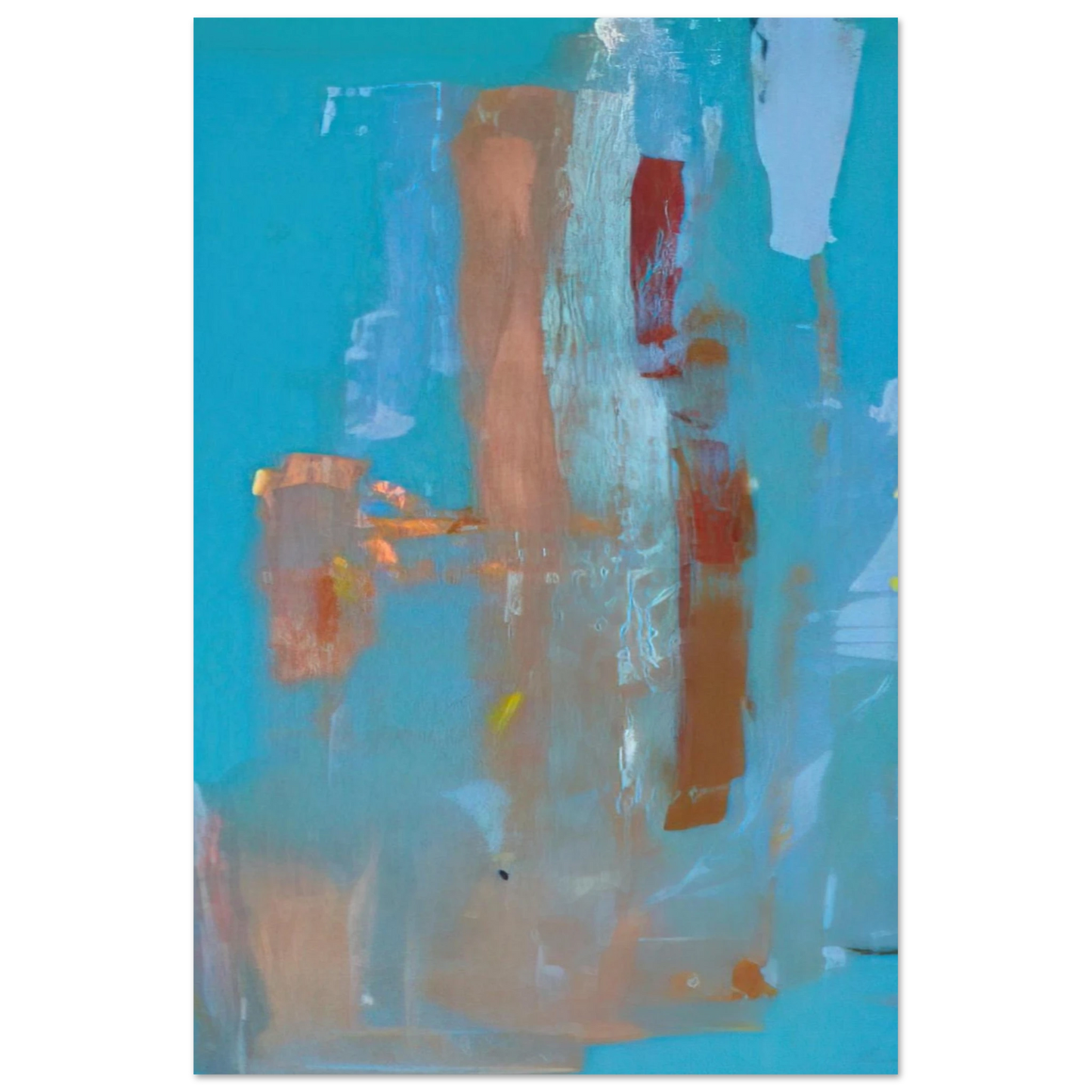 Helen Frankenthaler - In on Blue - 1976 Wall art - 15x20 cm / 6x8 inches - Premium Wooden Framed Poster With Fine Art Paper - Black frame