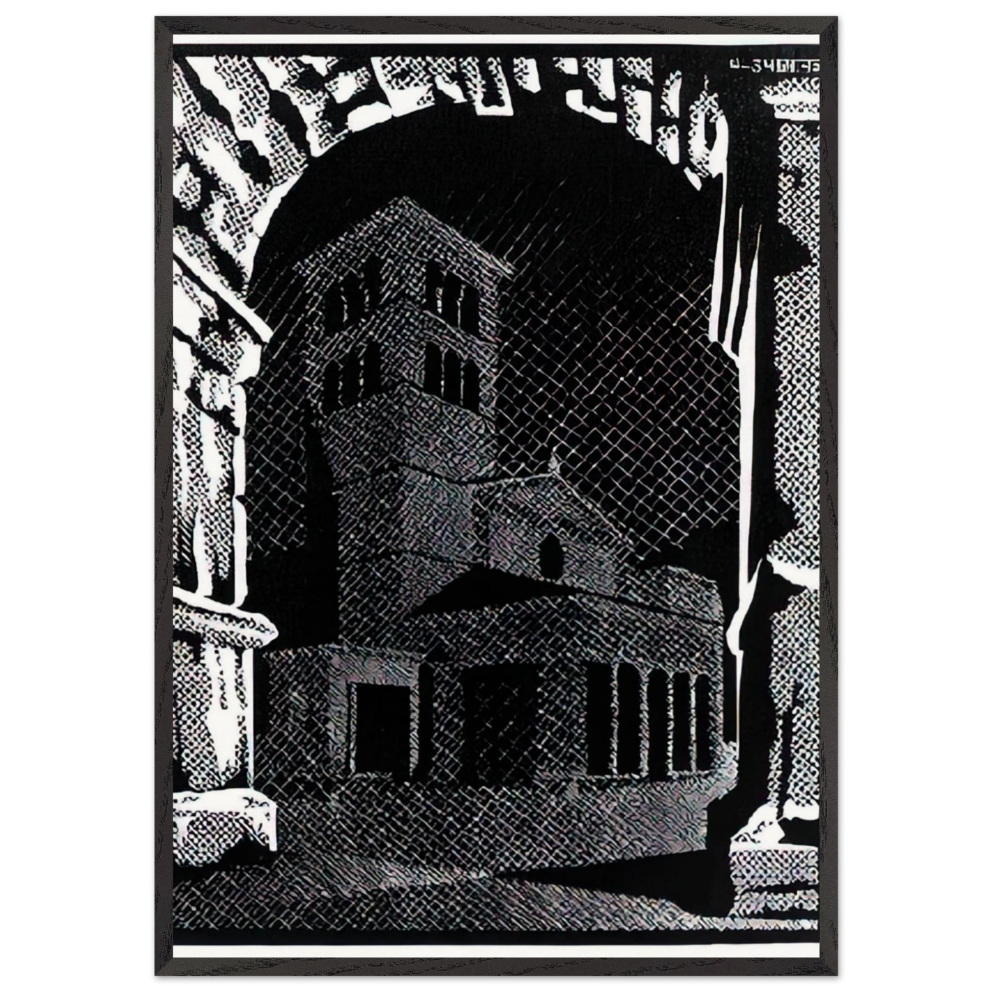 NOCTURNAL ROME 3 - MC Escher Framed Art Print – Black Wooden Frame - Default Title - -Framed Art Print