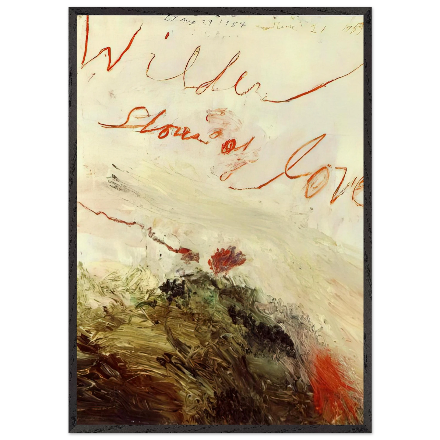 Wilder Shores of Love - Cy Twombly Framed Art Print – Black Wooden Frame - Default Title - -Framed Art Print