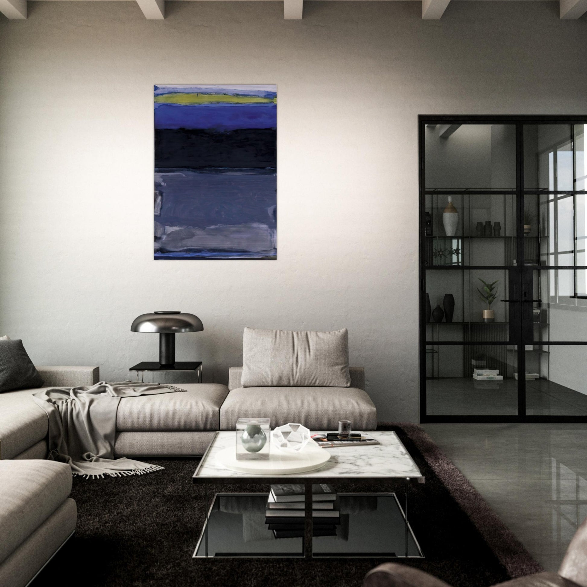 Blue Space - 1954 - Thomas Downing Brushed Aluminum Print - 70x100 cm / 28x40 inches | Thomas Downing Aluminum Print | Thomas Downing Prints