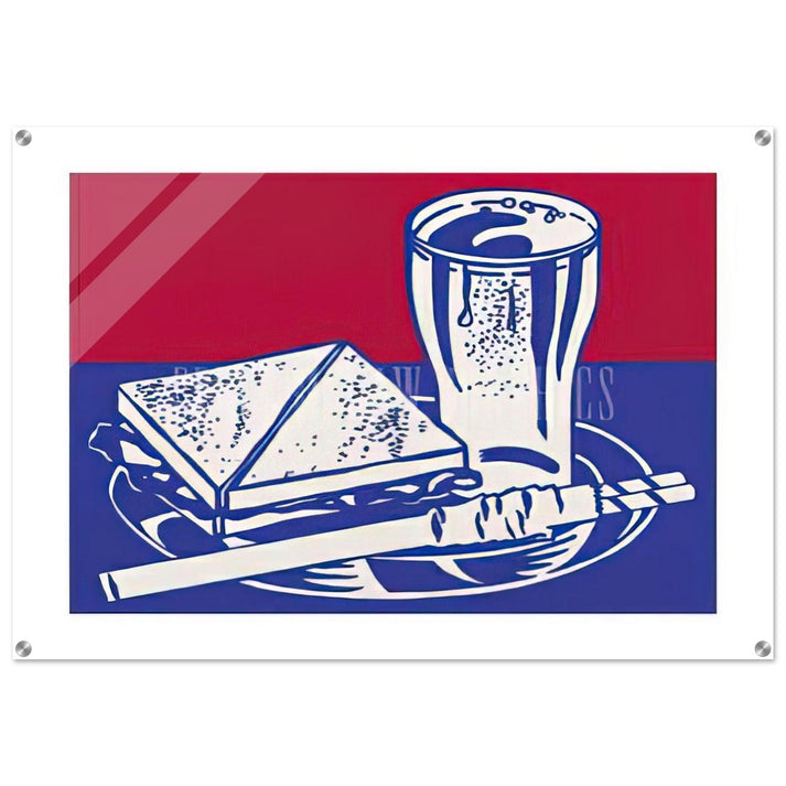 SANDWICH AND SODA 1964 - Roy Lichtenstein Acrylic Print - 70x100 cm / 28x40″ inches